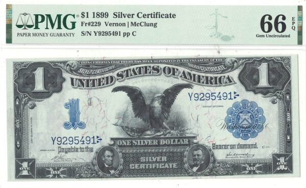 1899 $1 Silver Certificate Fr-229 PMG Gem CU-66 EPQ - Image 2