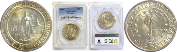 1936 Columbia Commemorative Half Dollar  -  PCGS MS-65