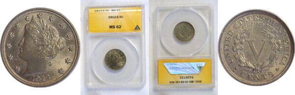 1912-S Liberty Nickel  -  ANACS MS-62