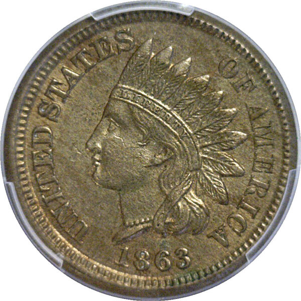 1863 Indian Head Cent  -  PCGS MS-62 - Image 2