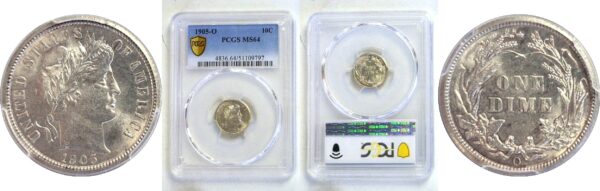 1905-O. Barber Dime -  PCGS MS-64