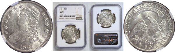 1831 Bust Half Dollar  -  NGC AU-55