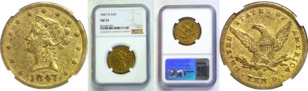 1847-O $10 Liberty  -  NGC AU-53