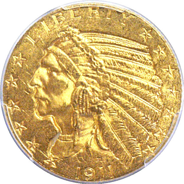 1911 $5 Indian  -  PCGS MS-63. CAC - Image 2
