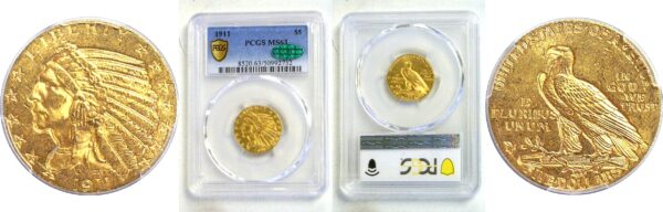 1911 $5 Indian  -  PCGS MS-63. CAC