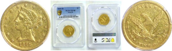 1841-D $5 Liberty  -  PCGS XF-40