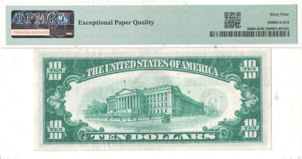 1928 $10 Federal Reserve Note Fr-2000-I PMG-64 EPQ - Image 3