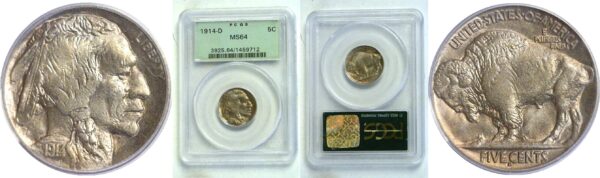 1914-D Buffalo Nickel. -  PCGS MS-64