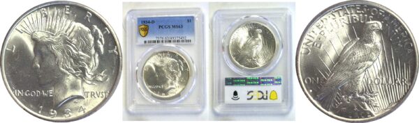 1934-D Peace Dollar  -  PCGS MS-63