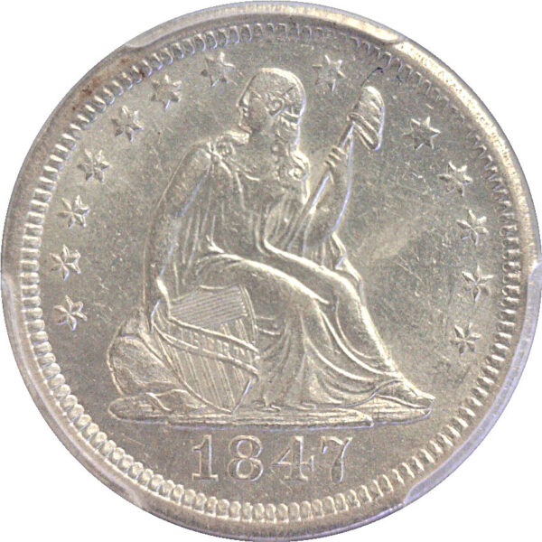 1847-O Seated Liberty Quarter. -  PCGS AU-55 - Image 2