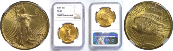 1924 $20 St. Gaudens  -  NGC MS-64