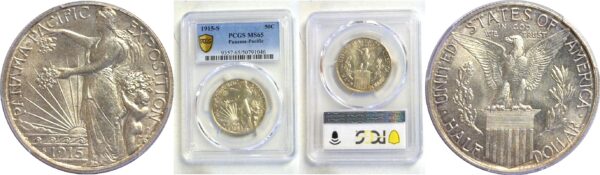 1915-S Panama-Pacific Commemorative Half Dollar. -  PCGS MS-65