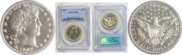 1907 Barber Half Dollar. -  PCGS PR-66