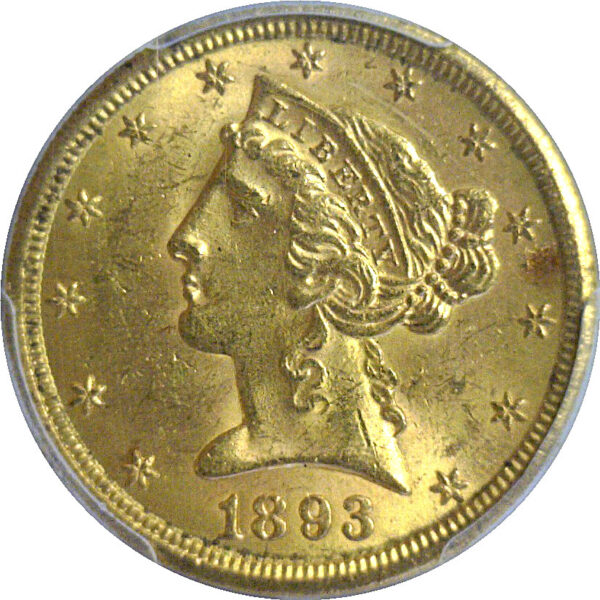 1893-S $5 Liberty. -  PCGS MS-63 - Image 2