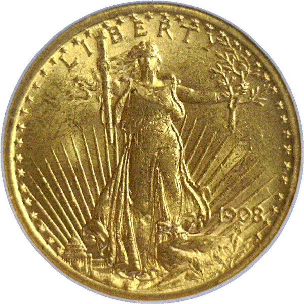 1908 No Motto $20 St. Gaudens   -   NGC MS-63 - Image 2