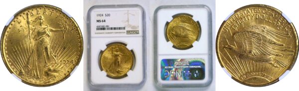 1924 $20 St. Gaudens  -  NGC MS-64