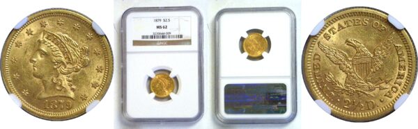 1879 $2 1/2 Liberty. -  NGC MS-62