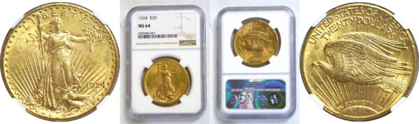 1924 $20 St. Gaudens  -  NGC MS-64
