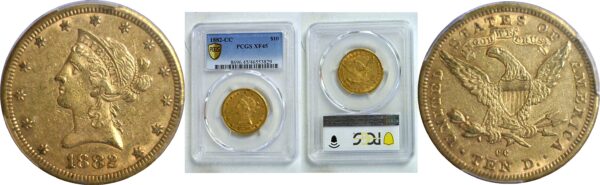 1882-CC $10 Liberty  -  PCGS XF-45