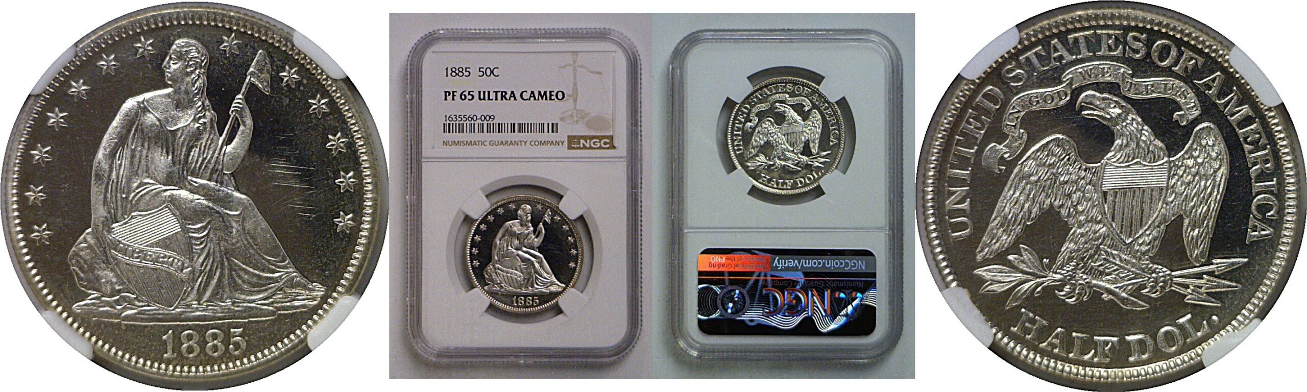 1885  Seated Liberty Half Dollar   NGC PR-65 Ultra Cameo