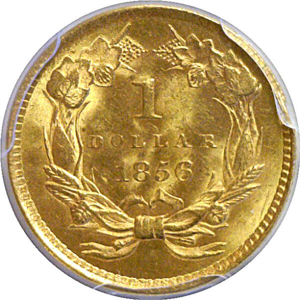 1856 One Dollar Gold Coin  -  PCGS MS-64 - Image 3