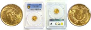 1856 One Dollar Gold Coin  -  PCGS MS-64