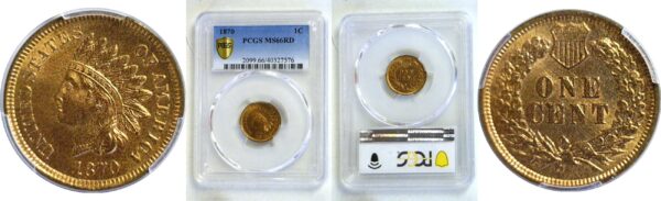 1870 Indian Head Cent  -  PCGS MS-66 RD