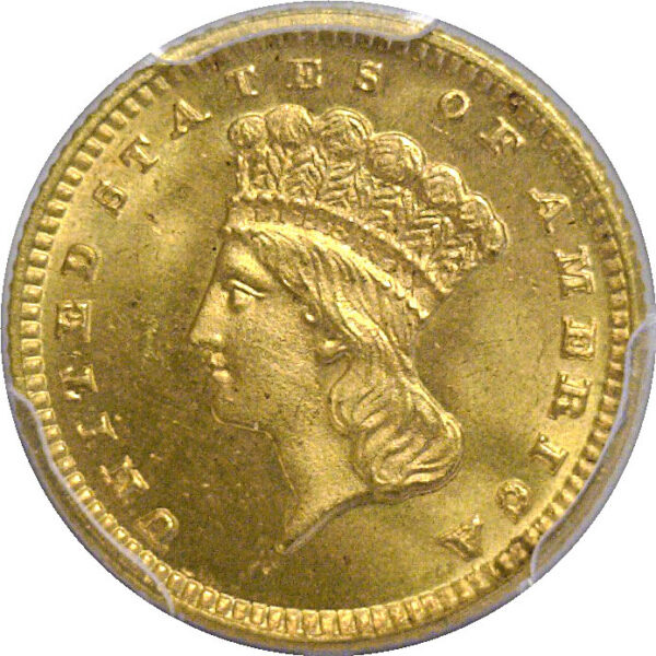 1889 One Dollar Gold Coin  -  PCGS MS-66+  CAC - Image 2