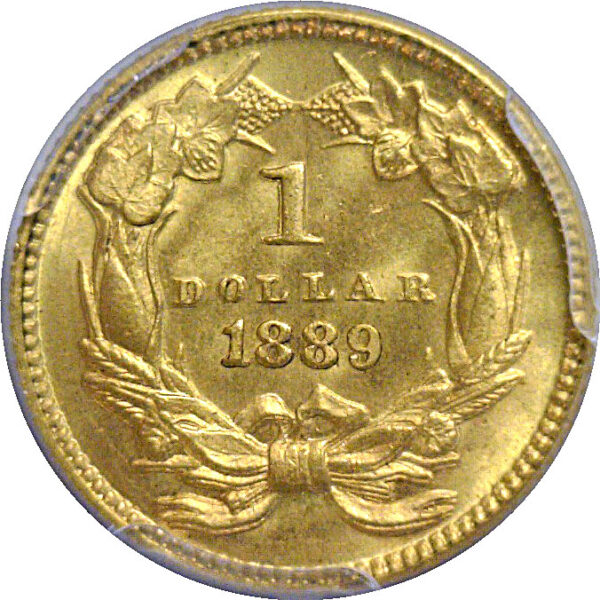 1889 One Dollar Gold Coin  -  PCGS MS-66+  CAC - Image 3
