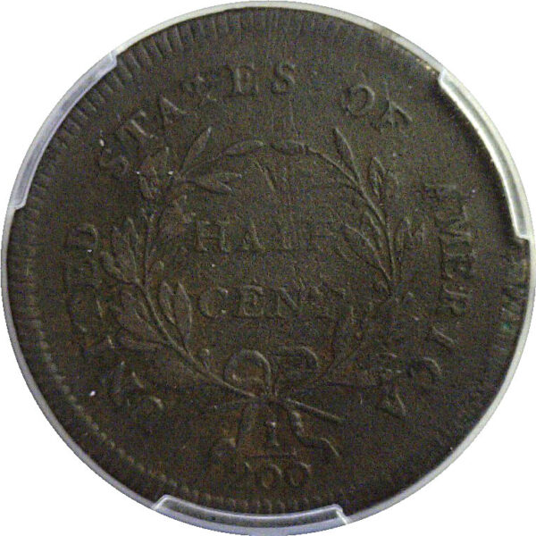 1796 Half Cent  -  PCGS VG-10  -  No Pole - Image 3