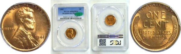 1941 Doubled Die Obverse.  Lincoln Cent. -  PCGS MS-65 RD.  CAC