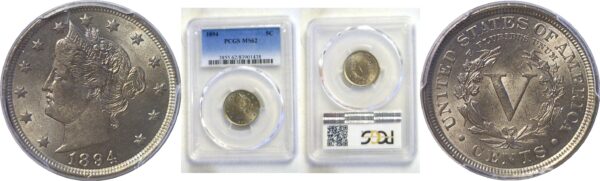 1894 Liberty Nickel. -  PCGS MS-62