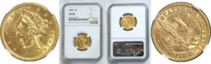 1852 $5 Liberty  -  NGC AU-58