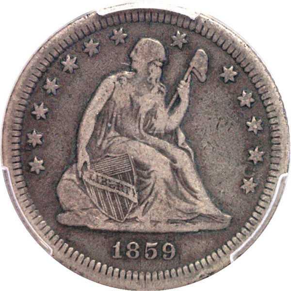 1859-S Seated Liberty Quarter  -  PCGS VF-20 - Image 2