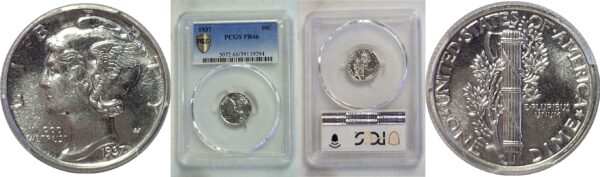 1937 Mercury Dime  -  PCGS PR-66
