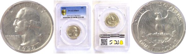1936 Washington Quarter  -  PCGS PR-64