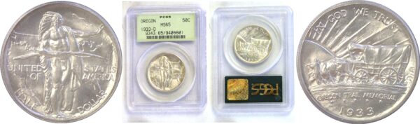 1933-D Oregon Trail Commemorative Half Dollar  -  PCGS MS-65
