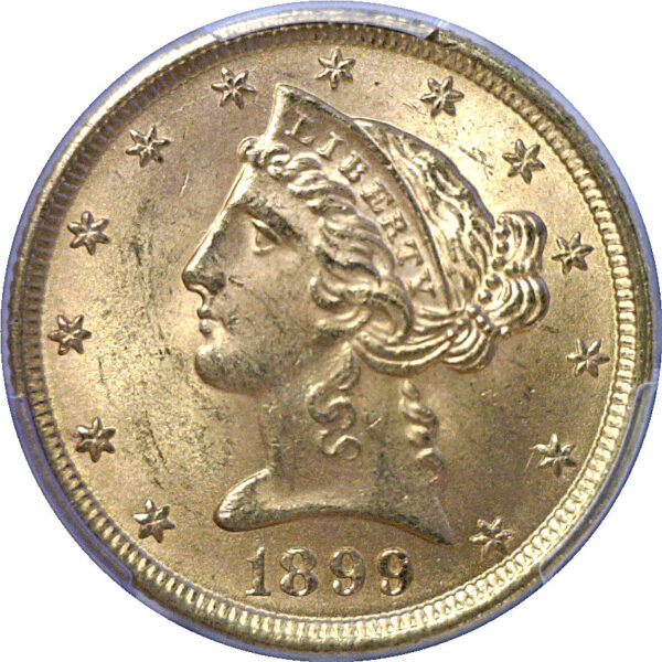 1899 $5 Liberty  -  PCGS MS-64+   CAC - Image 2