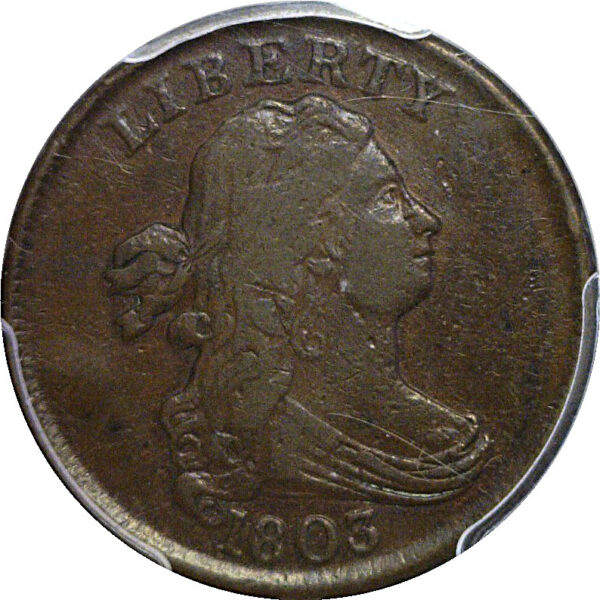 1803 Half Cent. -  PCGS VF-35.  CAC - Image 2