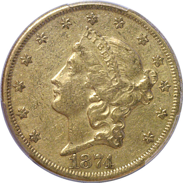 1874-CC $20 Liberty  -  PCGS XF-45 - Image 2