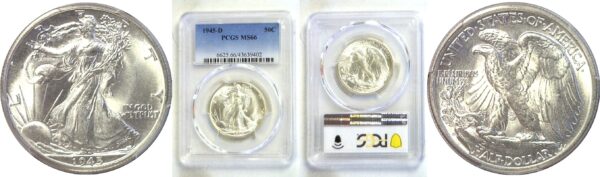1945-D Walking Liberty Half Dollar  -  PCGS MS-66