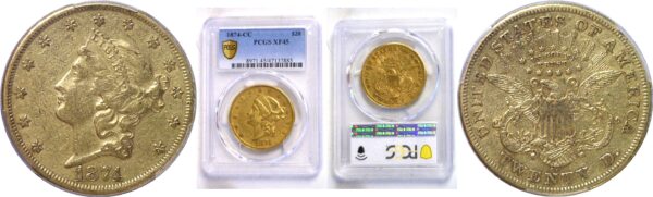 1874-CC $20 Liberty  -  PCGS XF-45
