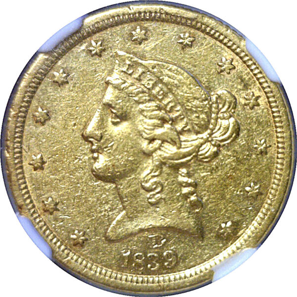 1839-D $5 Classic  -  NGC AU-55 - Image 2