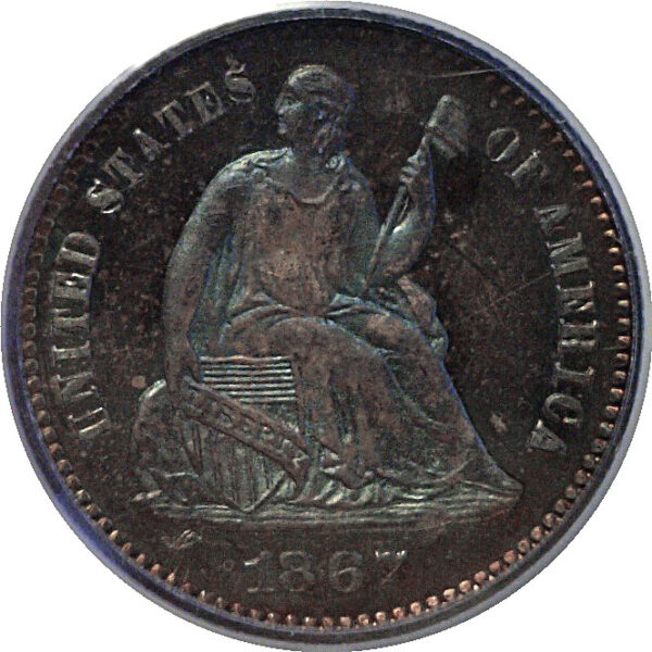 1867 Seated Liberty Half Dime. -    PCGS PR-65 - Image 2