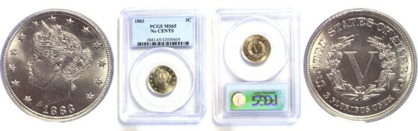 1883 No CENTS. Liberty Nickel. -  PCGS MS-65