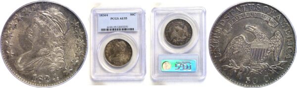 1824/4 Bust Half Dollar  -  PCGS AU-55