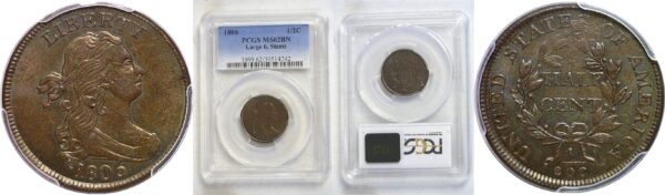 1806 Half Cent  -  PCGS MS-62 BN