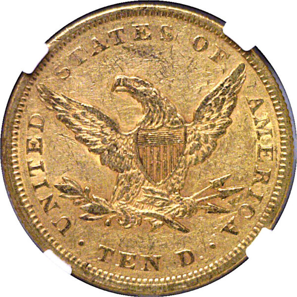 1855 $10 Liberty  -  NGC AU-53  CAC - Image 3