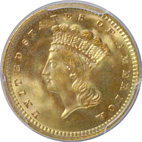 1880 One Dollar Gold Coin   -   PCGS MS-68+.  CAC - Image 2