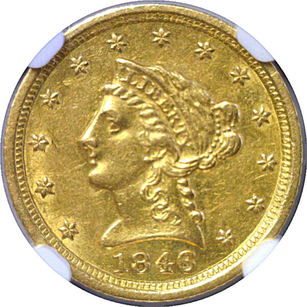 1846-D/D $2 1/2 Liberty  -  NGC AU-58 - Image 2